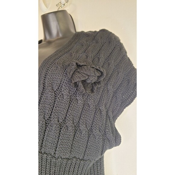 Vtg AFTER THE RAIN Cable Knit Sweater Dress Duster Sz M Button Up Whimsygoth - Picture 9 of 12